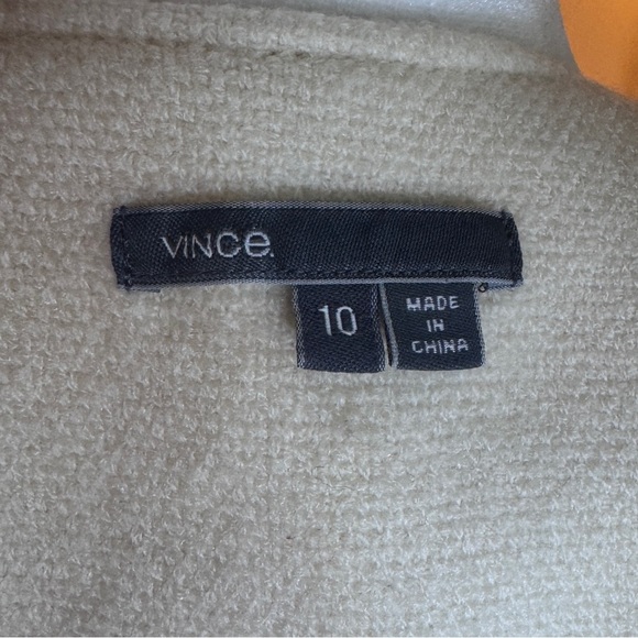 Vince Boucle Moto Jacket Cream Stretch Wool Blend. - Picture 3 of 4